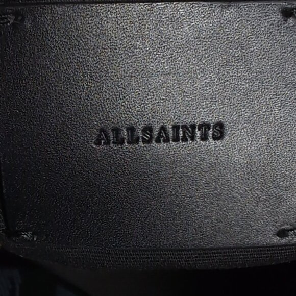 AllSaints Leather Bag Crossbody Shoulder Tote Taupe Pebbled Leather - Picture 6 of 9